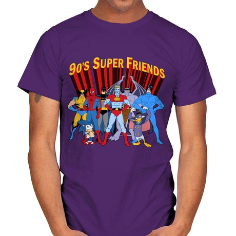 90's Super Friends - Anytime - Mens T-Shirts RIPT Apparel Small / Purple