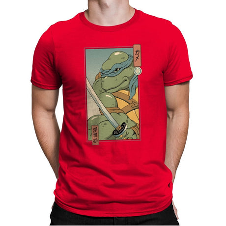 Blue Kame Ninja - Mens Premium T-Shirts RIPT Apparel Small / Red