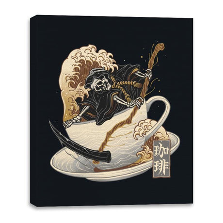 Death by Coffee - Canvas Wraps Canvas Wraps RIPT Apparel 16x20 / Black