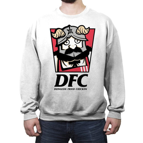 Dungeon Fried Chicken - Crew Neck Sweatshirt Crew Neck Sweatshirt RIPT Apparel Small / White