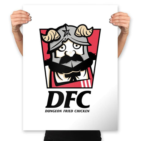 Dungeon Fried Chicken - Prints Posters RIPT Apparel 18x24 / White