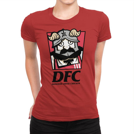 Dungeon Fried Chicken - Womens Premium T-Shirts RIPT Apparel Small / Red