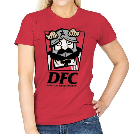 Dungeon Fried Chicken - Womens T-Shirts RIPT Apparel Small / Red