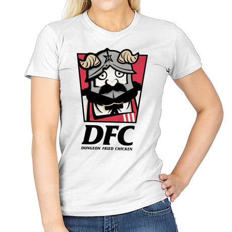 Dungeon Fried Chicken - Womens T-Shirts RIPT Apparel Small / White