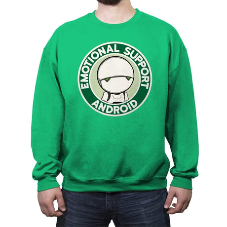 Emotional Support Android - Crew Neck Sweatshirt Crew Neck Sweatshirt RIPT Apparel Small / Irish Green