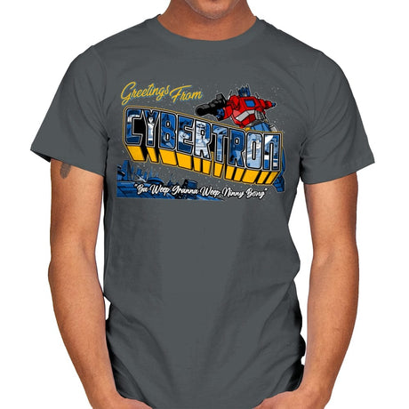Greetings from Cyberplanet - Mens T-Shirts RIPT Apparel Small / Charcoal