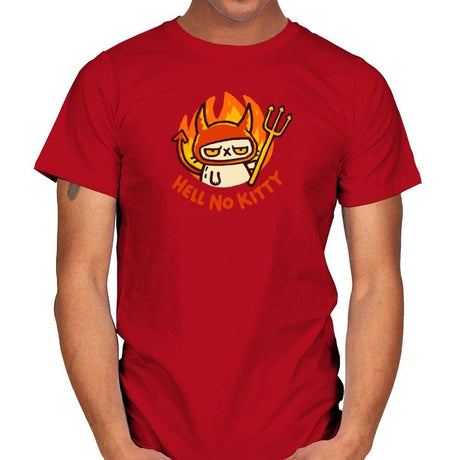 Hell To The No Kitty - Mens T-Shirts RIPT Apparel Small / Red