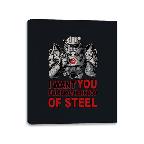 I want you for Brotherhood of Steel - Canvas Wraps Canvas Wraps RIPT Apparel 11x14 / Black