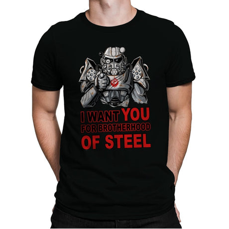 I want you for Brotherhood of Steel - Mens Premium T-Shirts RIPT Apparel Small / Black