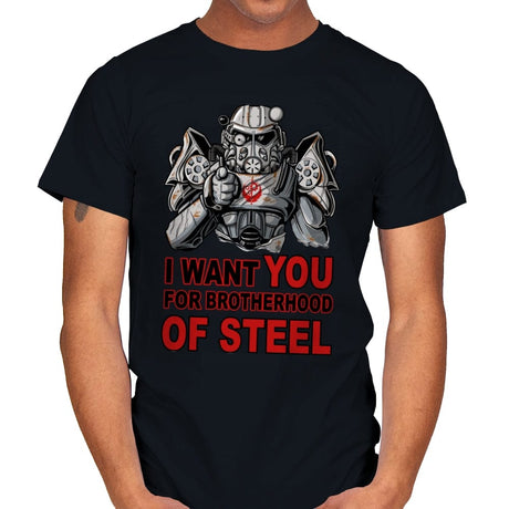 I want you for Brotherhood of Steel - Mens T-Shirts RIPT Apparel Small / Black