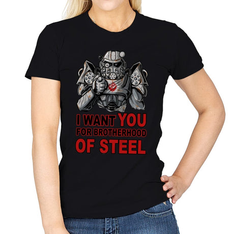 I want you for Brotherhood of Steel - Womens T-Shirts RIPT Apparel Small / Black