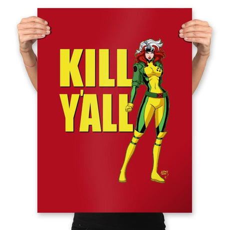 Kill Y'all - Prints Posters RIPT Apparel 18x24 / Red
