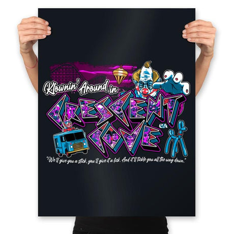 Klownin' in Crescent Cove - Prints Posters RIPT Apparel 18x24 / Black