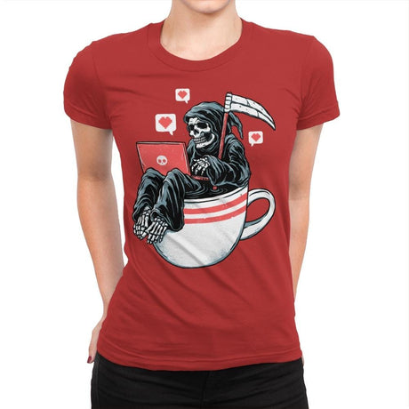 Love Death and Coffee - Womens Premium T-Shirts RIPT Apparel Small / Red