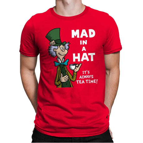 Mad in a Hat! - Mens Premium T-Shirts RIPT Apparel Small / Red