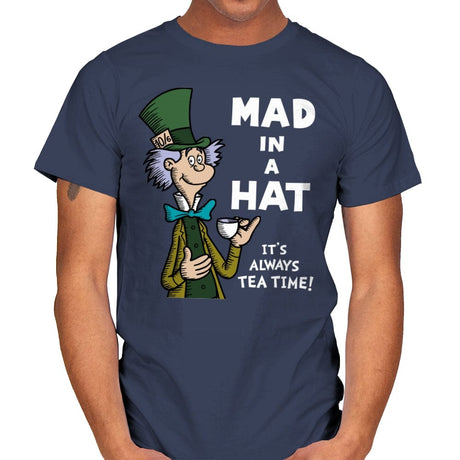 Mad in a Hat! - Mens T-Shirts RIPT Apparel Small / Navy