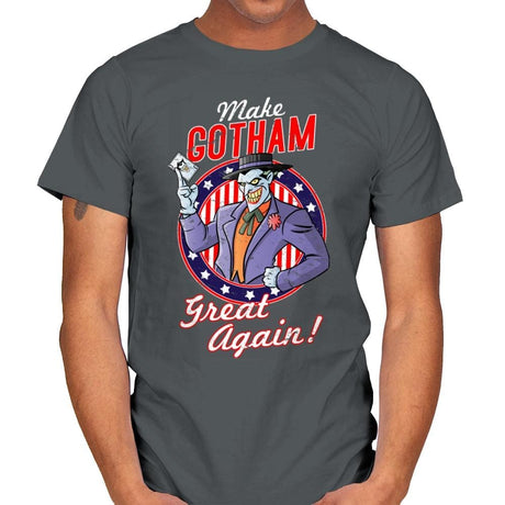 Make Gotham Great Again - Anytime - Mens T-Shirts RIPT Apparel Small / Charcoal