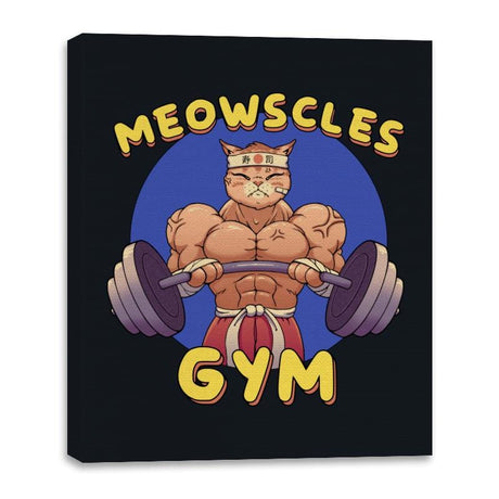 Meowscles Gym - Canvas Wraps Canvas Wraps RIPT Apparel 16x20 / Black