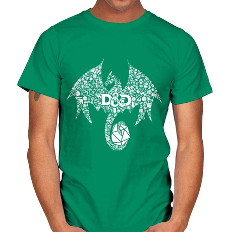 Mosaic Dragon - Mens T-Shirts RIPT Apparel Small / Kelly Green