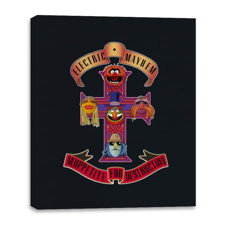 Muppetite For Destruction - Canvas Wraps Canvas Wraps RIPT Apparel 16x20 / Black