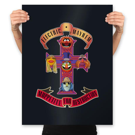 Muppetite For Destruction - Prints Posters RIPT Apparel 18x24 / Black
