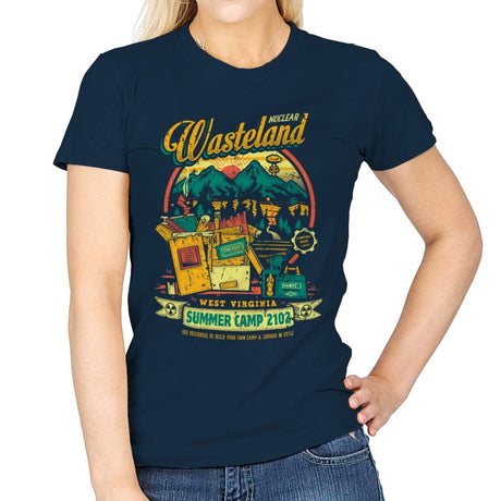 Nuclear Summer Camp - Womens T-Shirts RIPT Apparel Small / Navy
