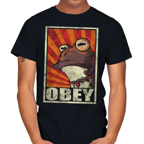 Obey The Hypnotoad! - Best Seller - Mens T-Shirts RIPT Apparel Small / Black