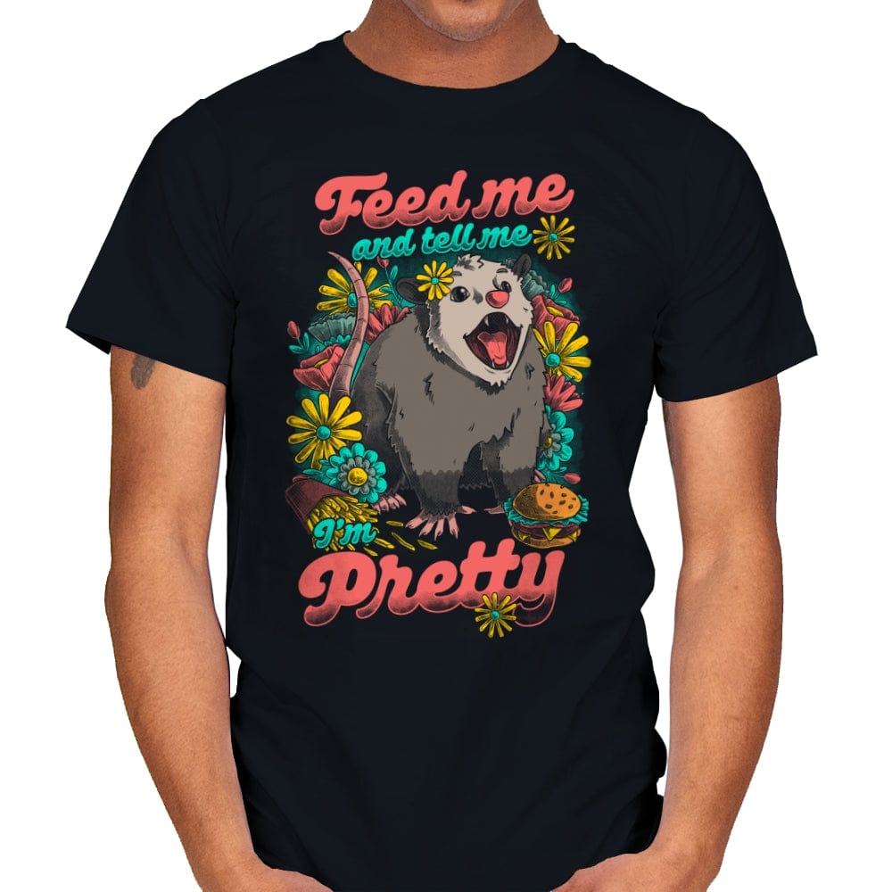 Pretty Hungry Possum - Fastfood Cute Gift - Mens T-Shirts RIPT Apparel Small / Black