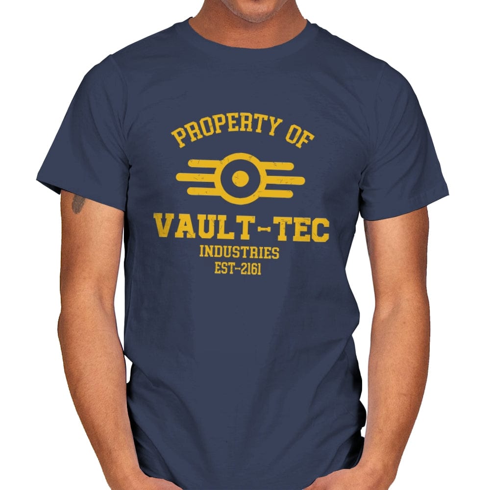 Property of Vault Tec - Mens T-Shirts RIPT Apparel Small / Navy