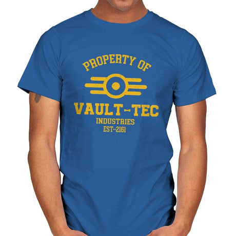 Property of Vault Tec - Mens T-Shirts RIPT Apparel Small / Royal