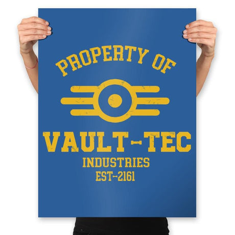 Property of Vault Tec - Prints Posters RIPT Apparel 18x24 / Royal