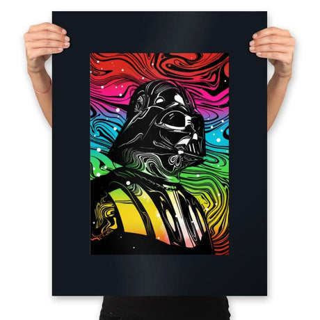Psychedelic Side of the Force - Prints Posters RIPT Apparel 18x24 / Black