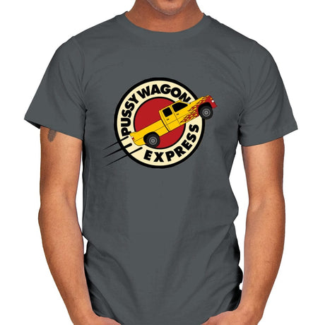 Pussy Wagon Express - Mens T-Shirts RIPT Apparel Small / Charcoal
