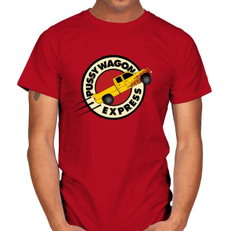 Pussy Wagon Express - Mens T-Shirts RIPT Apparel Small / Red