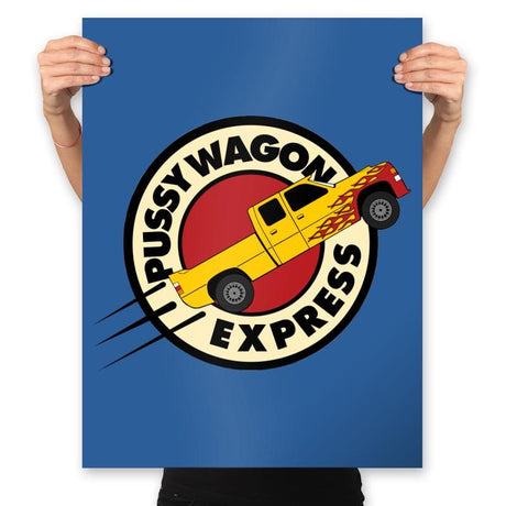Pussy Wagon Express - Prints Posters RIPT Apparel 18x24 / Royal