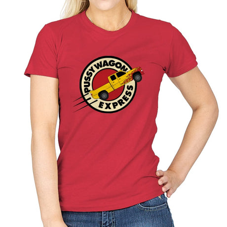 Pussy Wagon Express - Womens T-Shirts RIPT Apparel Small / Red