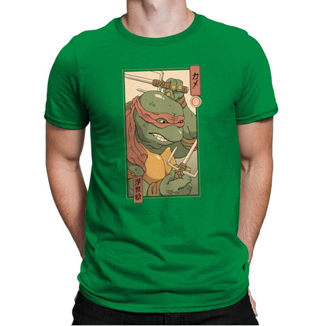Red Kame Ninja - Mens Premium T-Shirts RIPT Apparel Small / Kelly