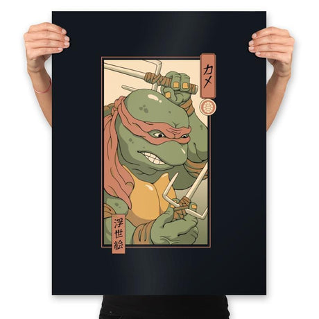 Red Kame Ninja - Prints Posters RIPT Apparel 18x24 / Black