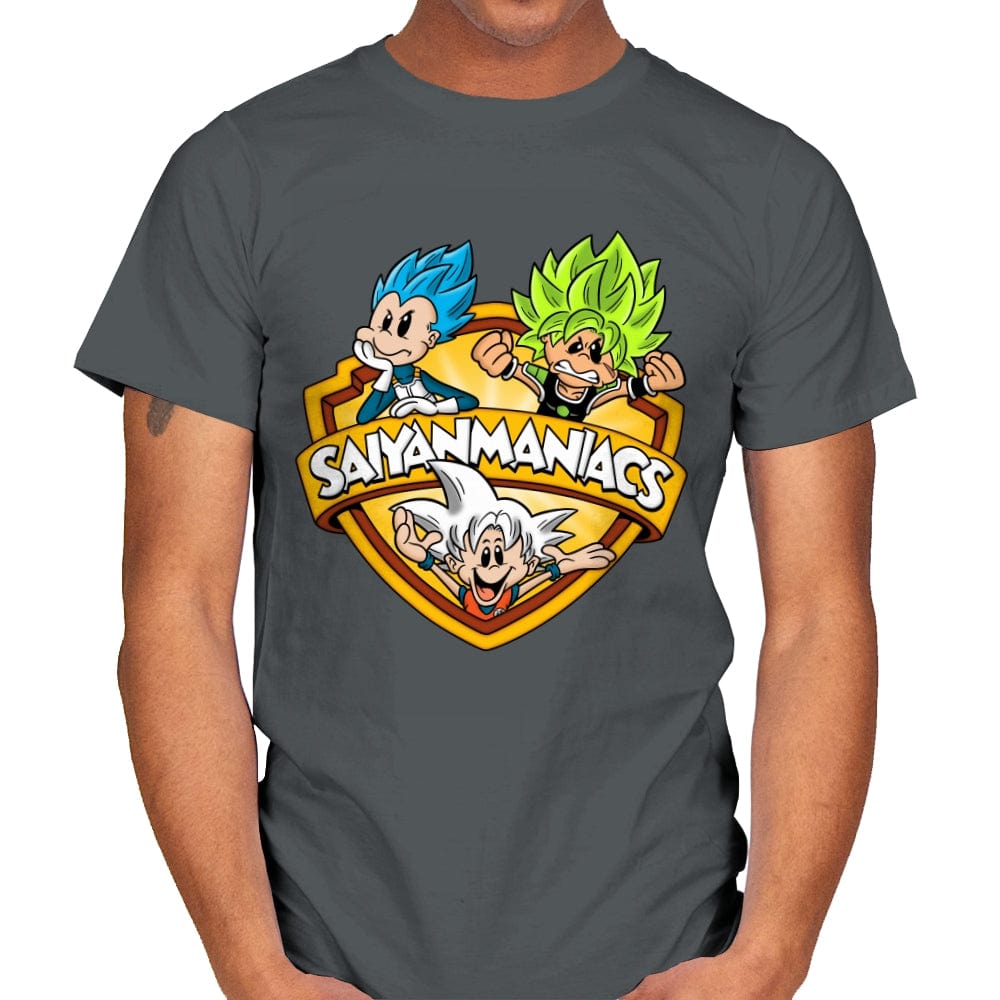 Saiyanmaniacs - Mens T-Shirts RIPT Apparel Small / Charcoal