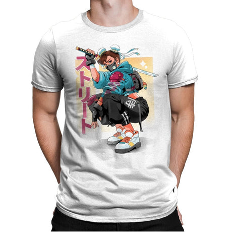 Street Samurai - Mens Premium T-Shirts RIPT Apparel Small / White