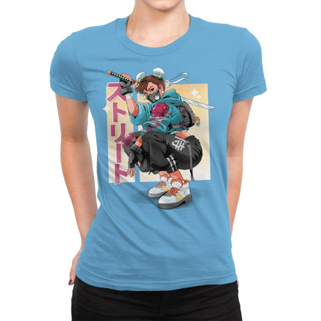 Street Samurai - Womens Premium T-Shirts RIPT Apparel Small / Turquoise