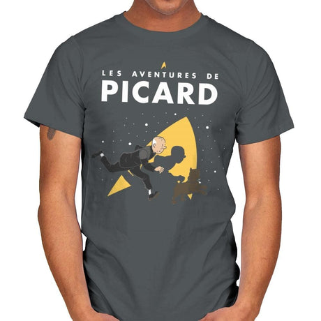 The Adventures of Picard - Mens T-Shirts RIPT Apparel Small / Charcoal
