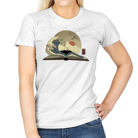 The Great Wave of Knowledge - Womens T-Shirts RIPT Apparel Small / White