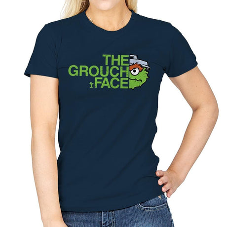 The Grouch Face - Womens T-Shirts RIPT Apparel Small / Navy