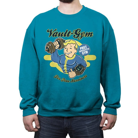 Vault Gym - Crew Neck Sweatshirt Crew Neck Sweatshirt RIPT Apparel Small / Antique Sapphire