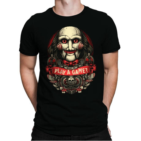 Want to Play a Game - Mens Premium T-Shirts RIPT Apparel Small / Black