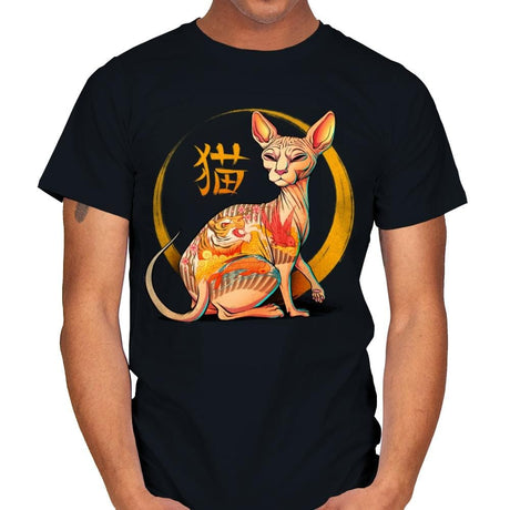 Yakuza Cat - Mens T-Shirts RIPT Apparel Small / Black