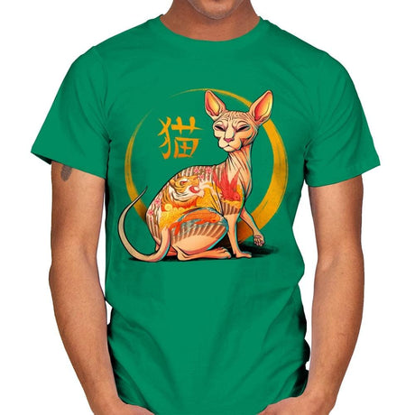 Yakuza Cat - Mens T-Shirts RIPT Apparel Small / Kelly