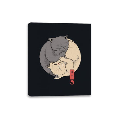 Yin Yang Cats - Canvas Wraps Canvas Wraps RIPT Apparel 8x10 / Black