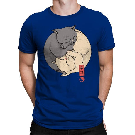 Yin Yang Cats - Mens Premium T-Shirts RIPT Apparel Small / Royal